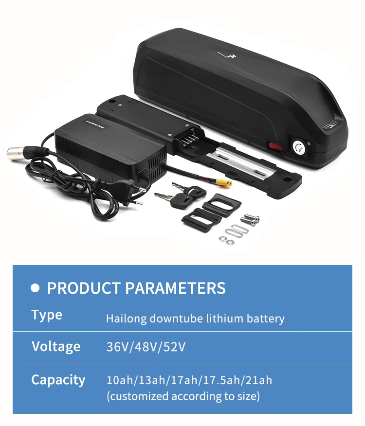 Factory Customized Hailong Ebike Battery 48v 36v 52v 10ah 13ah 15ah 17 ...