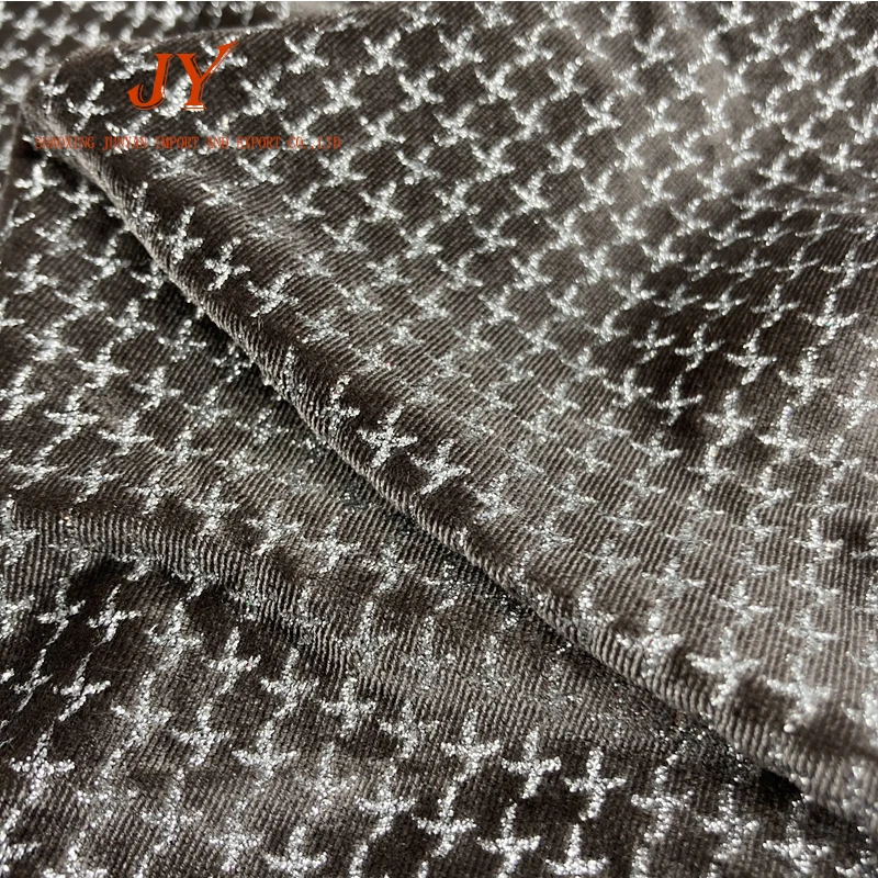 A0556 Low Price Soft Gold Velvet Foil Printed Velvet For Toy Sparkle Shaggy Fabric And Garment