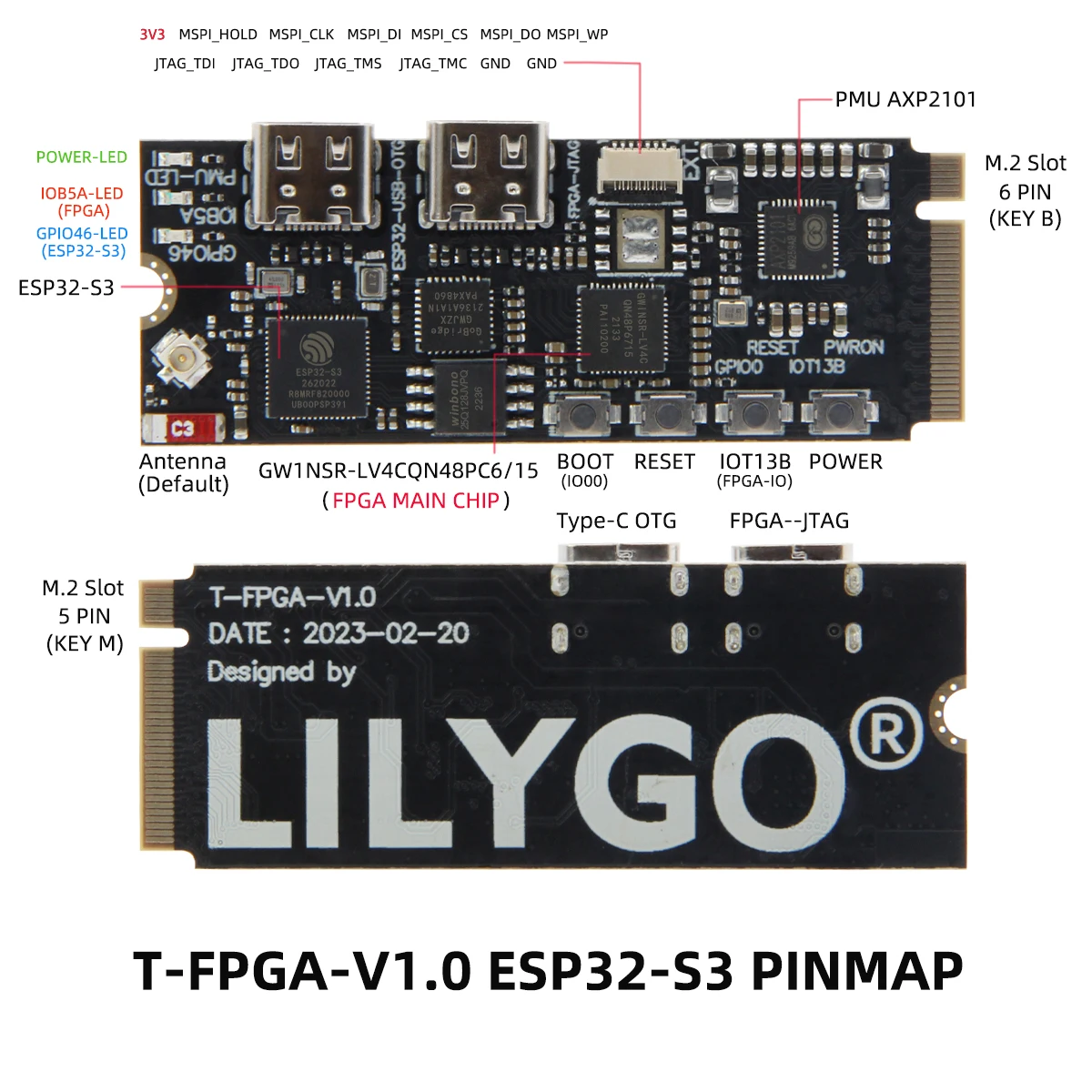 LILYGO T-FPGA Shield for ESP32-S3 FPGA Development Board