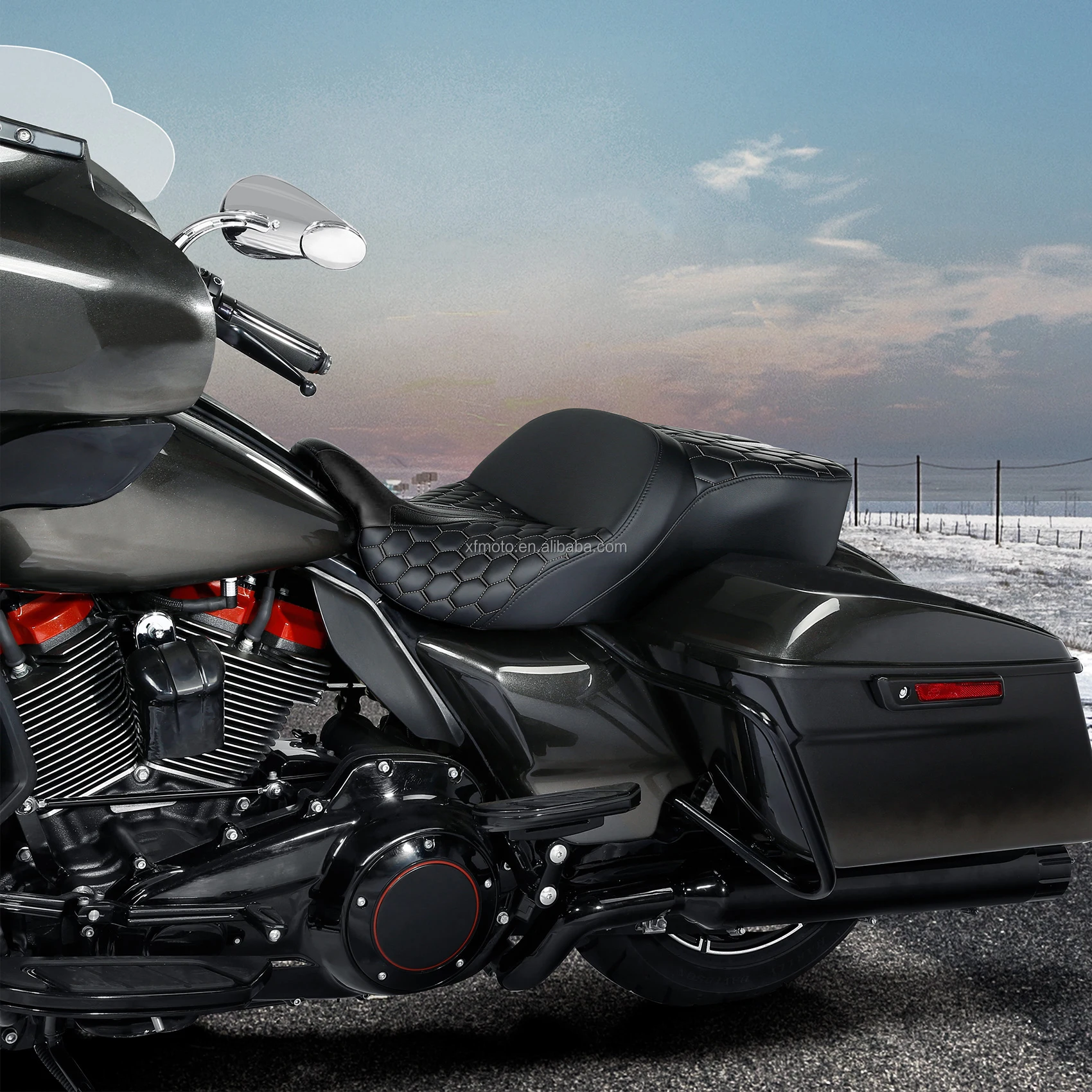 SC52-23-GBK Gel Seat by C.C. RIDER for Harley 2009-2023