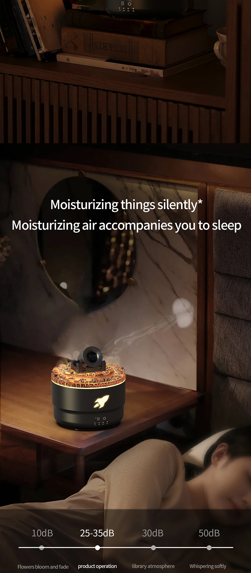 Volcanic Lava Cracks Portable Ultrasonic Aroma Essential Oil Diffuser Cannon Air Humidifier for Home