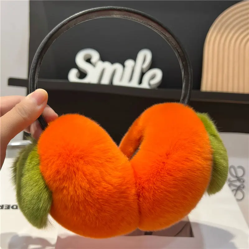 Warm and Stylish: Women's Winter Ear Muffs with Rex Rabbit Fur