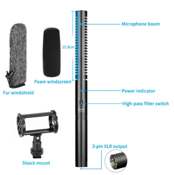 BOYA BY-BM6060 Hot Selling Shotgun Microphone Super Cardioid Condenser Mic for Filming Canon Sony Video DSLR Camcorder detail image