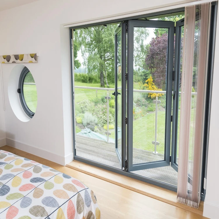 Кухня аккордеон алюминиевое стекло Bi складные окна с двойным остеклением двухстворчатое окно для дома