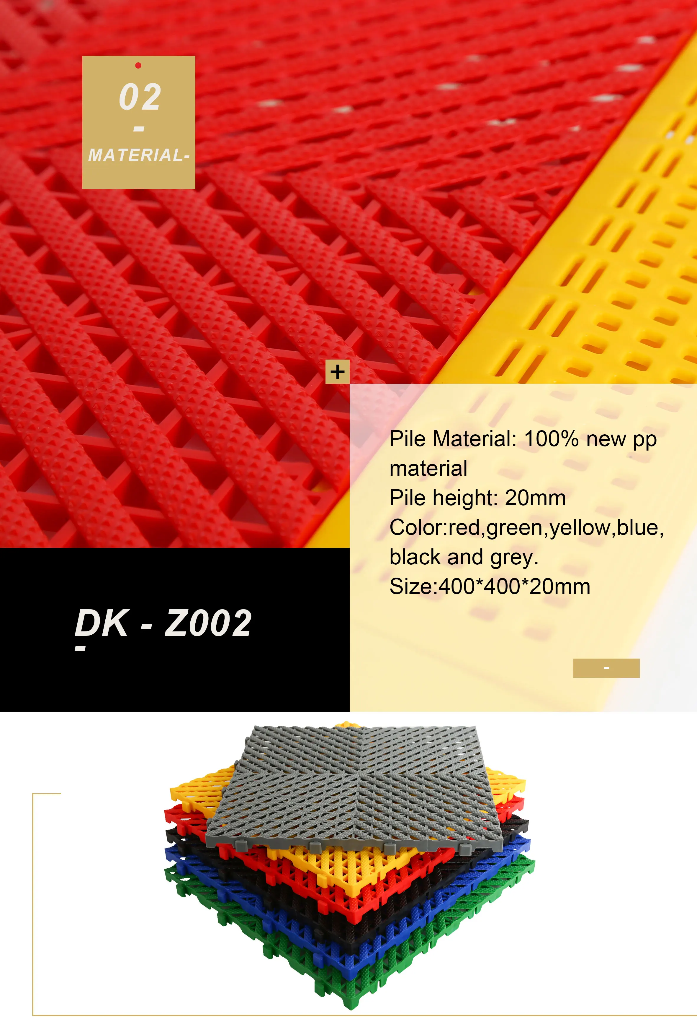 Plastic Modular Interlocking Garage Floor Tiles Colorful Heavy Duty Motorcycle Pit Mat Oil Proof Workshop Flooring
