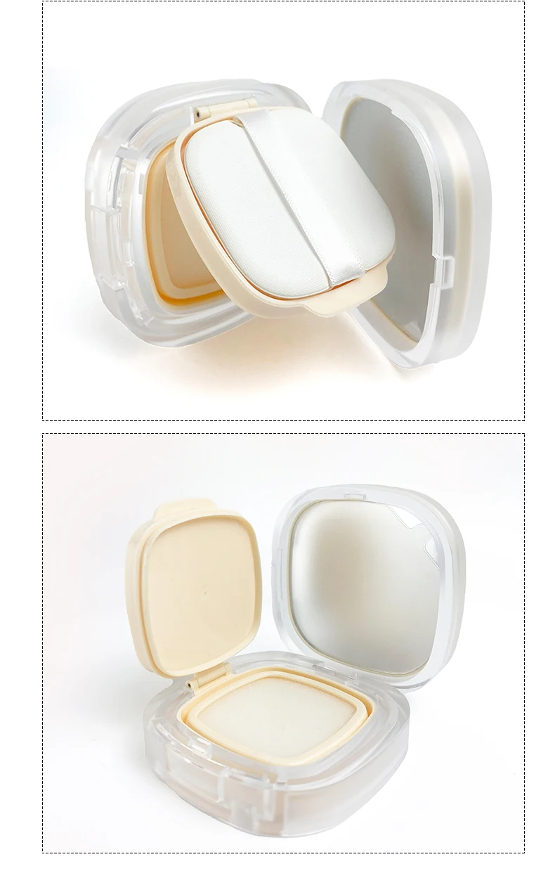 Square Frosted Air Cushion 15g Foundation Box With Powder Puff And