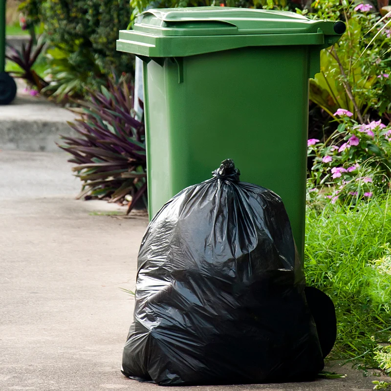 Black Fold Heavy Duty Trash Bag Plastic Disposable Garbage Bag on roll large industriel garbage bags