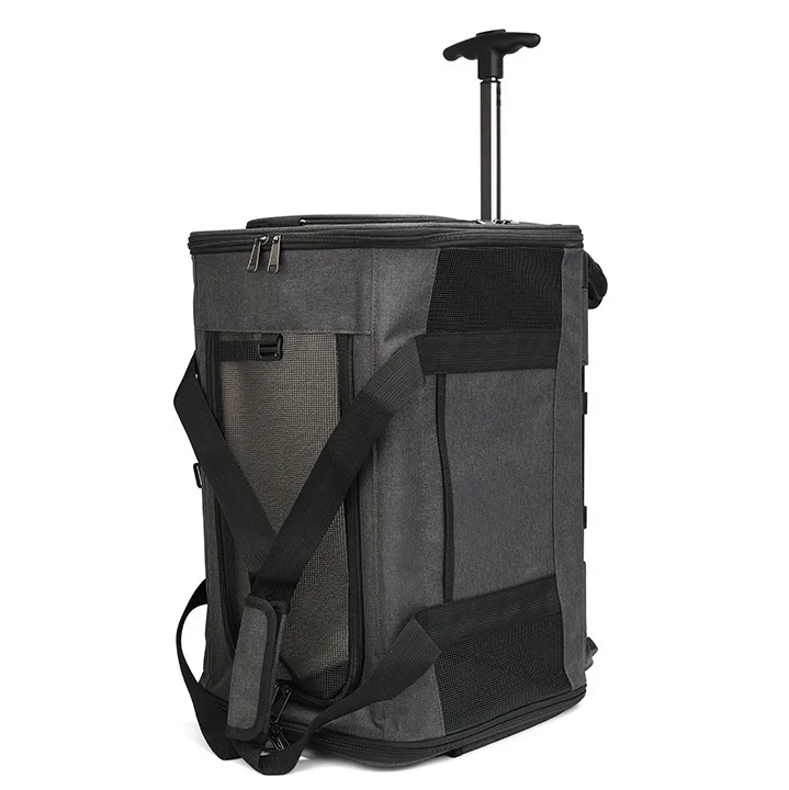 Custom Pet Carrier Travel With Wheels Removable Rolling 4 Wheels With