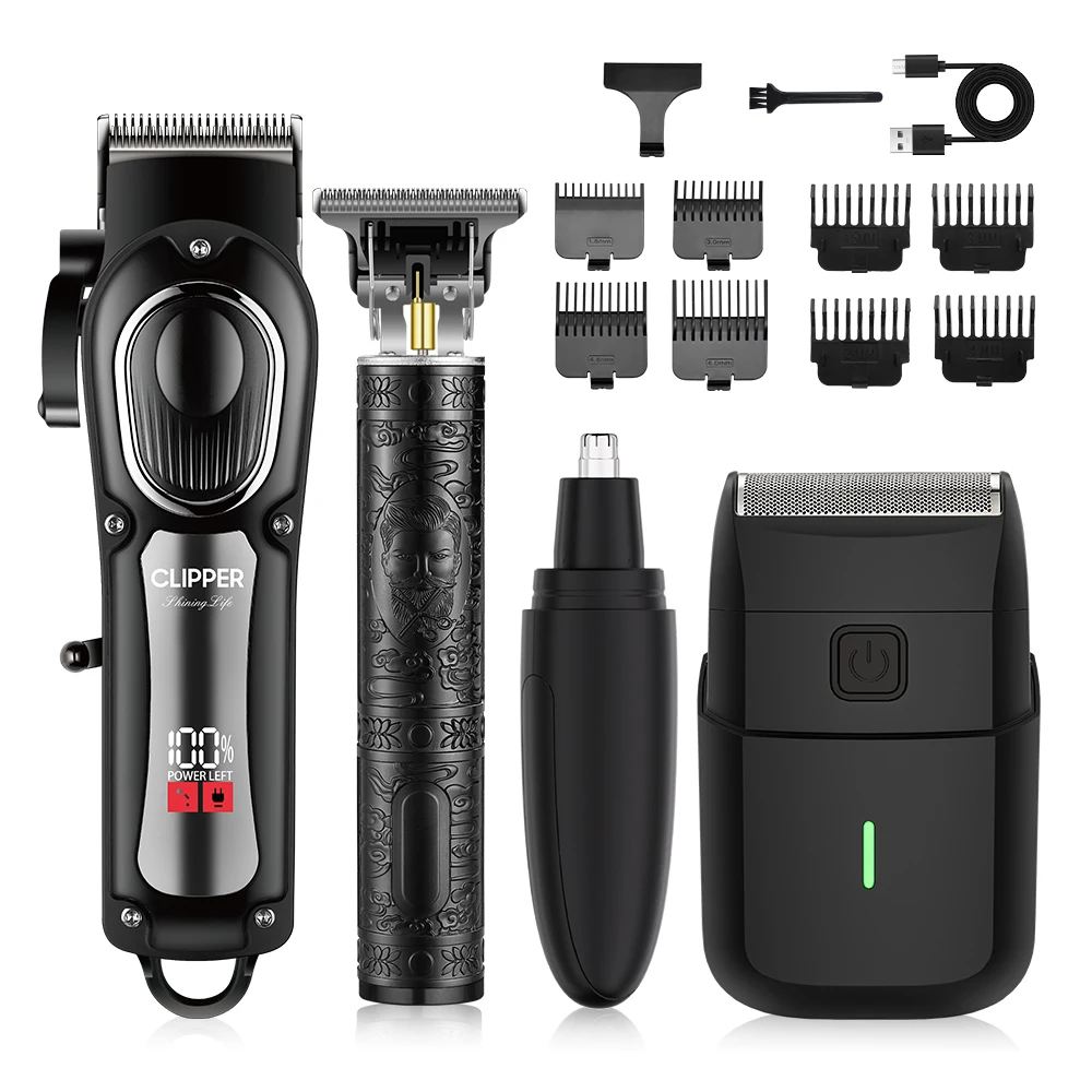 Professional USB Rechargeable Electric Hair for Clipper Trimmer for Men Wireless Barber Cutter with Stainless Steel Blade