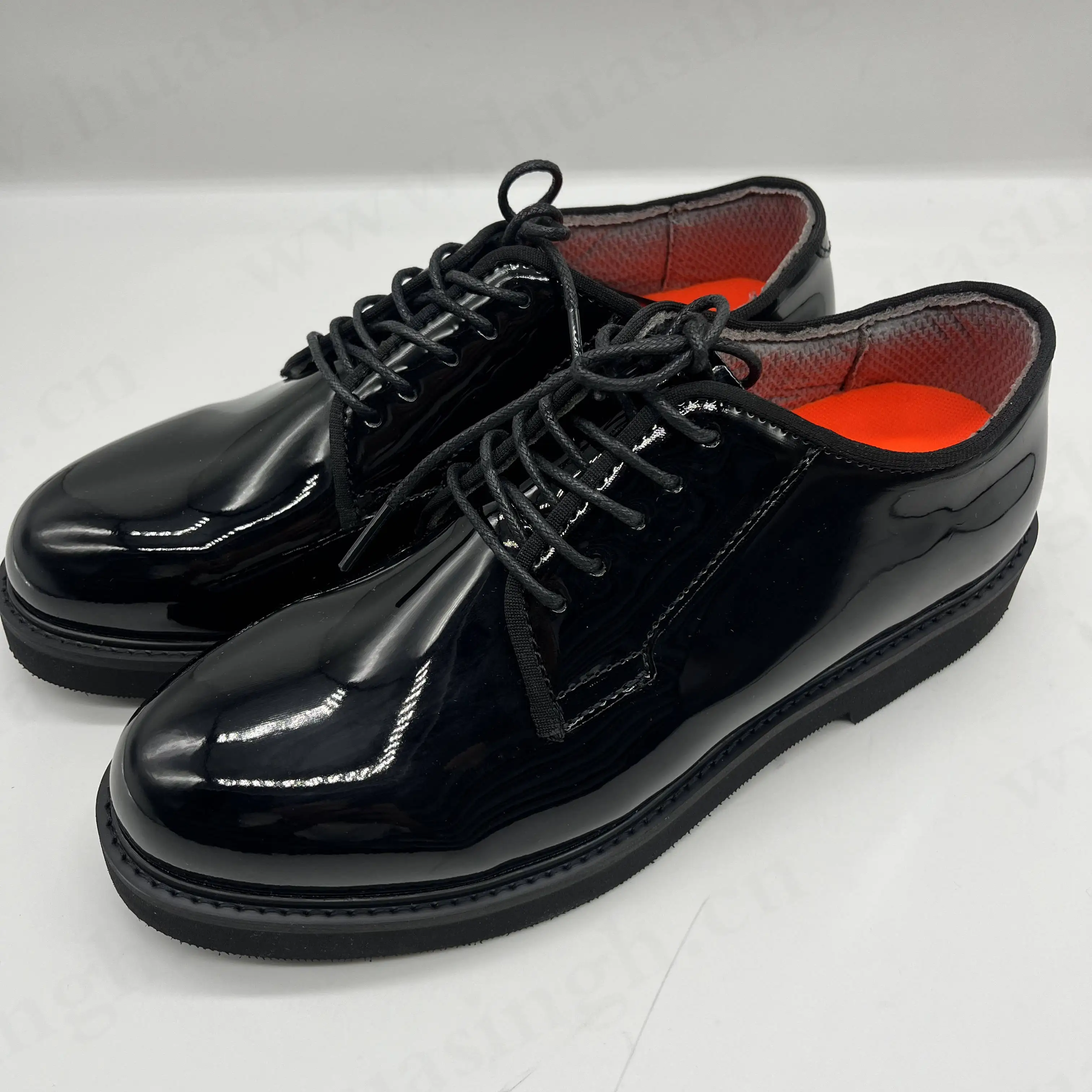 ZH Hi Gloss Shining Microfiber Oxford Style Autumn Office & Career Dress Shoes for Officer HSA074