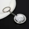 white glass-key chain