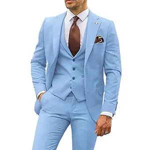 Europe United States Slim-Fit Men's Three-Piece Best Man Banquet Dress Single Breasted Plus Size Feature for Bridegroom Groom
