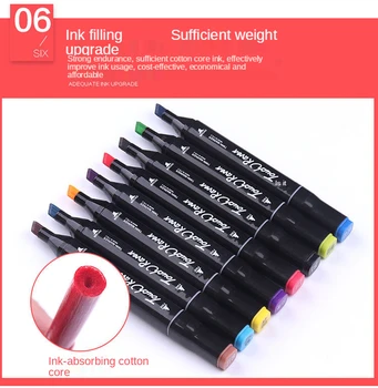 TOUCHFIVE 12-168 Colors Alcohol Sketch Markers Pen Set Dual Tip