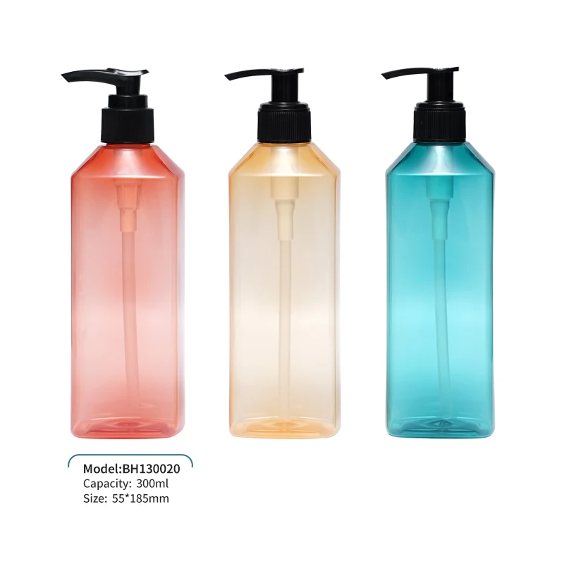 Newly Designed 300ml Body Wash Shampoo Bottle Oblique Shoulder Soap Bottle Can Be Refilled Plastic Bottle
