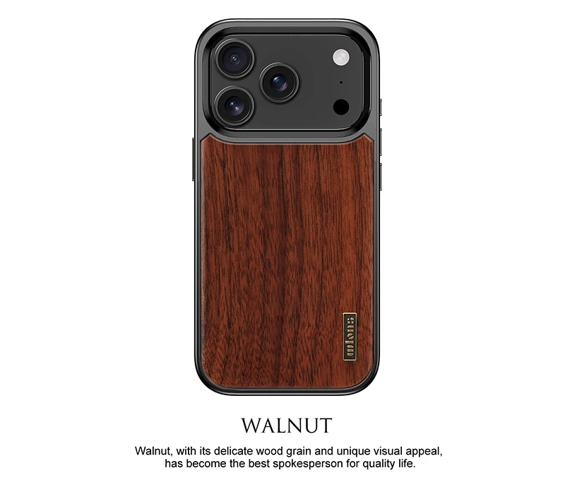 product luxury magnetic natural grain wood phone case with magnetic protection with style multi functional photography for iphone 17 pro-10