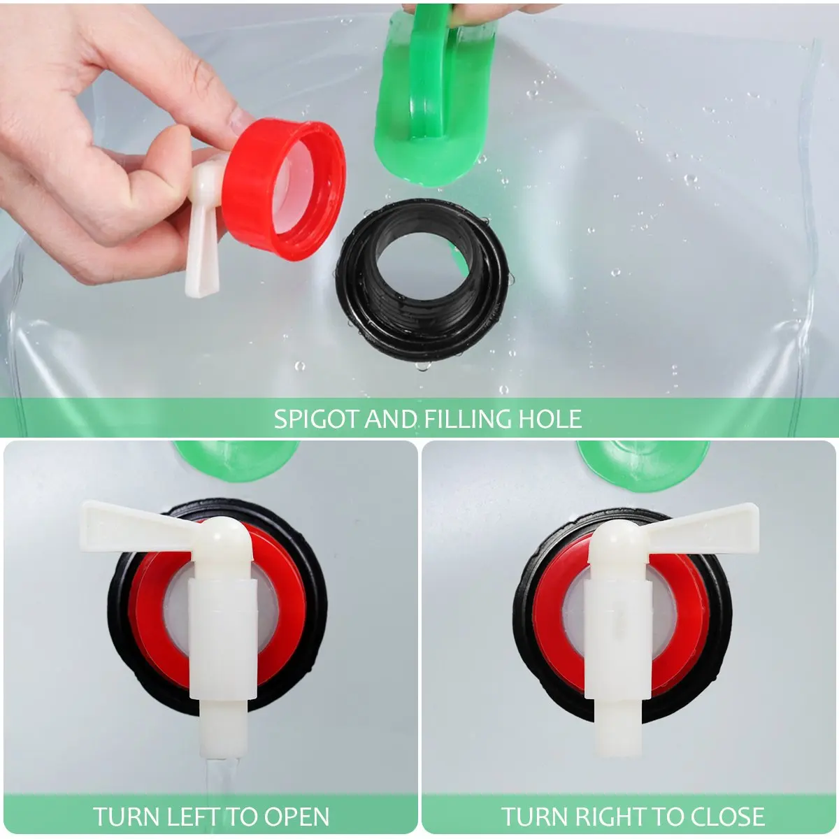 Sac de levage de stockage d'eau pliable portatif 2L pour la randonnée