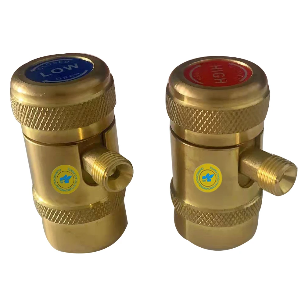 R744 For Porsche Adjustable R134a Adapter Fittings Quick Coupler High Low Ac Freon Manifold