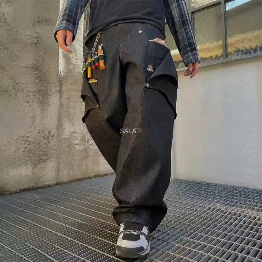 OEM Custom Selvedge Denim Jeans High Quality 100% Cotton Heavyweight Raw Selvage Pockets Baggy Selvedge Denim Baggy Jeans Men gallery 5