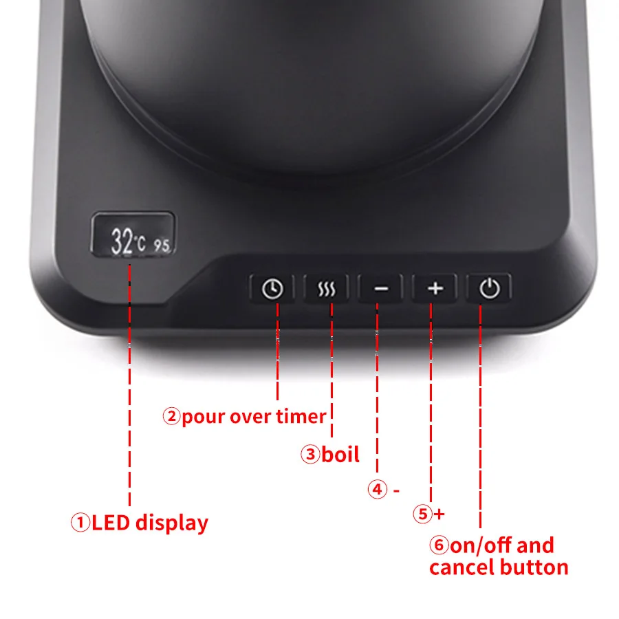 Manufacturer 1000ml Electric Kettles Smart with Temperature Control Pour Over Digital Tea Maker Gooseneck Coffee Drip Kettle