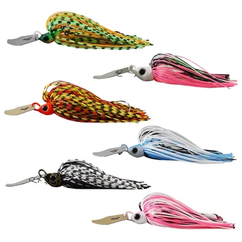 CHEERY 7g 9g 11g 13g 18g 21g Chatterbait Blade Fishing Lure Metal PVC 6 Colors Chatterbait Skirt Non-hanging Swimbait River – Soft Lure – view 2