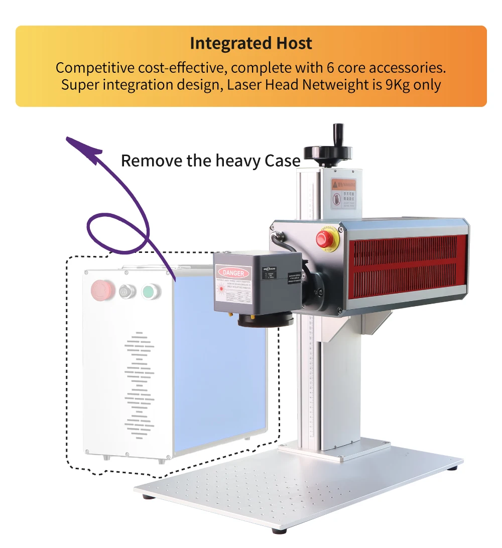 Integrated 30W RF CO2 Galvo Laser Marking Machine Non-Metal Materials Cutter Engraver DXF PLT BMP AI DWG for Wood Wood