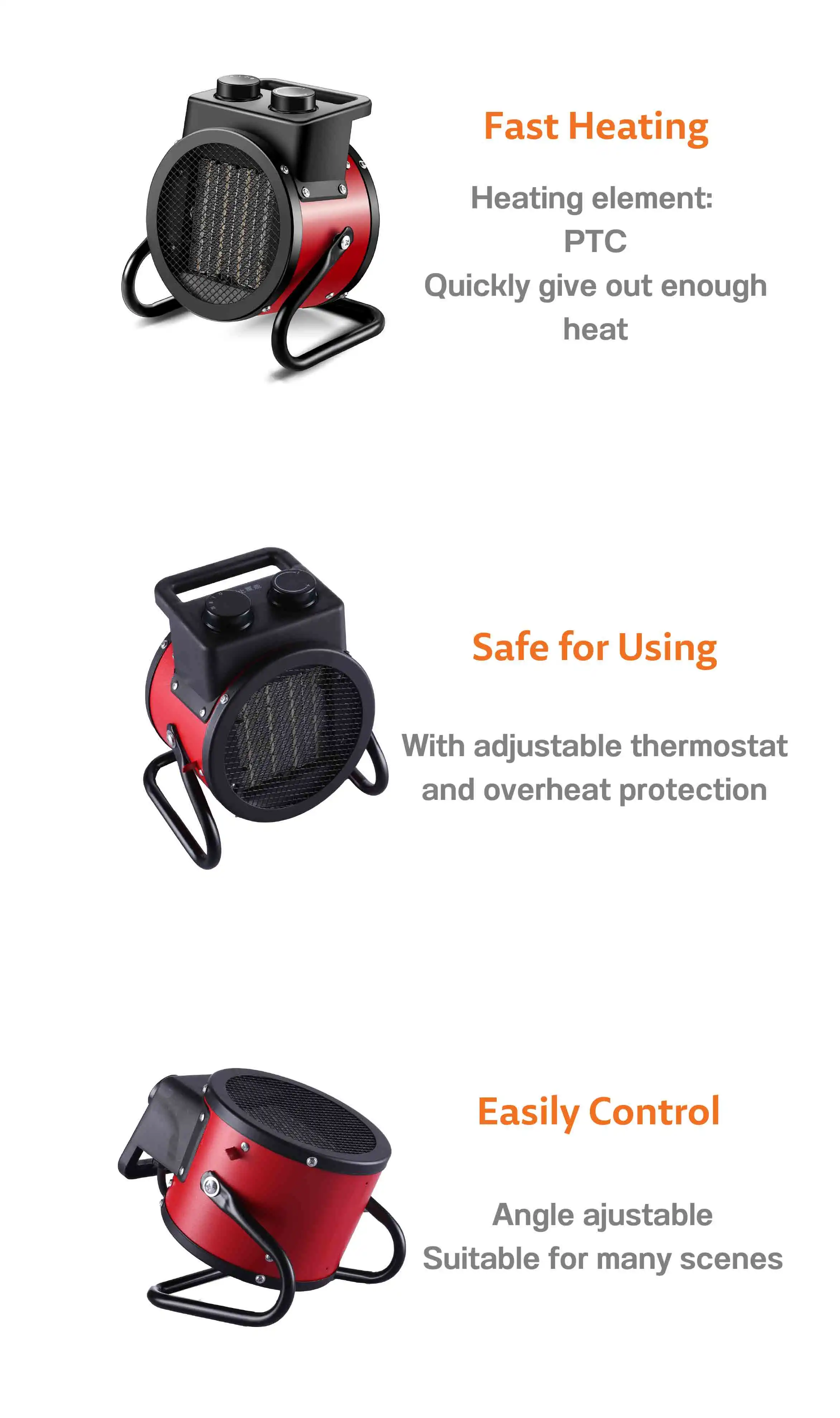 Electric Fan, Portable, 2000W - detail 10