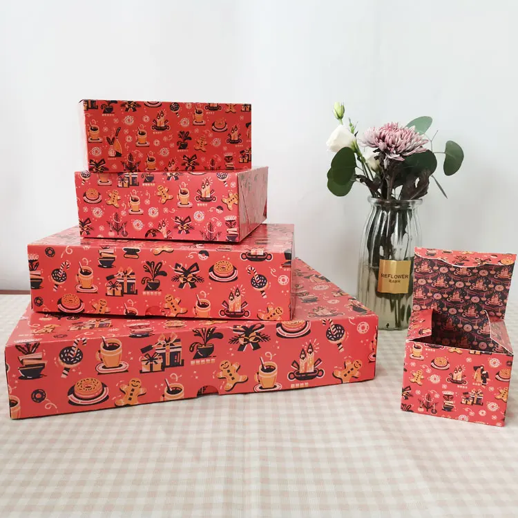High Quality Cardboard Cake Paper Box Cookie Packaging Box Pink Waterproof Donut Box
