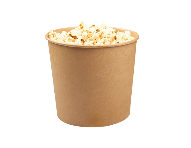 High Quality Personalized Disposable Custom Logo Large Fast Food Popcorn Bucket Portable Popcorn Packaging Paper Bucket manufacture