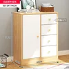[Quatre tiroirs, une porte] Couleur grain de bois naturel 60*34*74cm-S