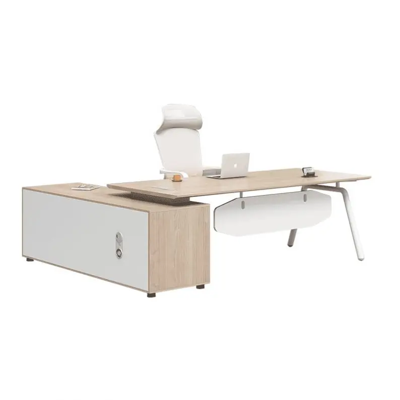 Corner Computer Desk Simple Modern Steel Wood Office Desk