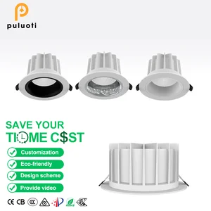 Modern Downlight Recessed Deep Cup Anti-Glare IP65 Waterproof LED Light 3000K-4000K Color Temp High CRI 97 60 Beam Angle for