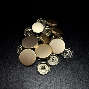 Wholesale Custom Flat Metal Buttons Round Electroplating Process Used In High End Clothing