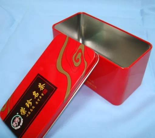 Прямоугольный пользовательский пакет для зеленого чая, жестяная коробка, упаковка для чайных шариков, металлическая жестяная коробка для хранения