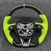 Fibra de carbono; cuero verde; sin botones