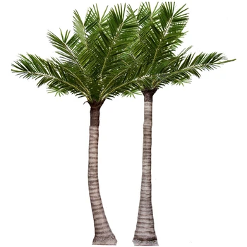 Large Artificial Coconut Tree Plastic Palm Tree Outdoor Artificial Evergreen Plant for Decoration Fiberglass Coconut Tree