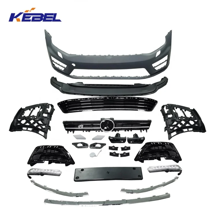 Car Accessories Front Bumper Assembly Plastic Auto Bumpers Front Kits for VW Golf 7 R