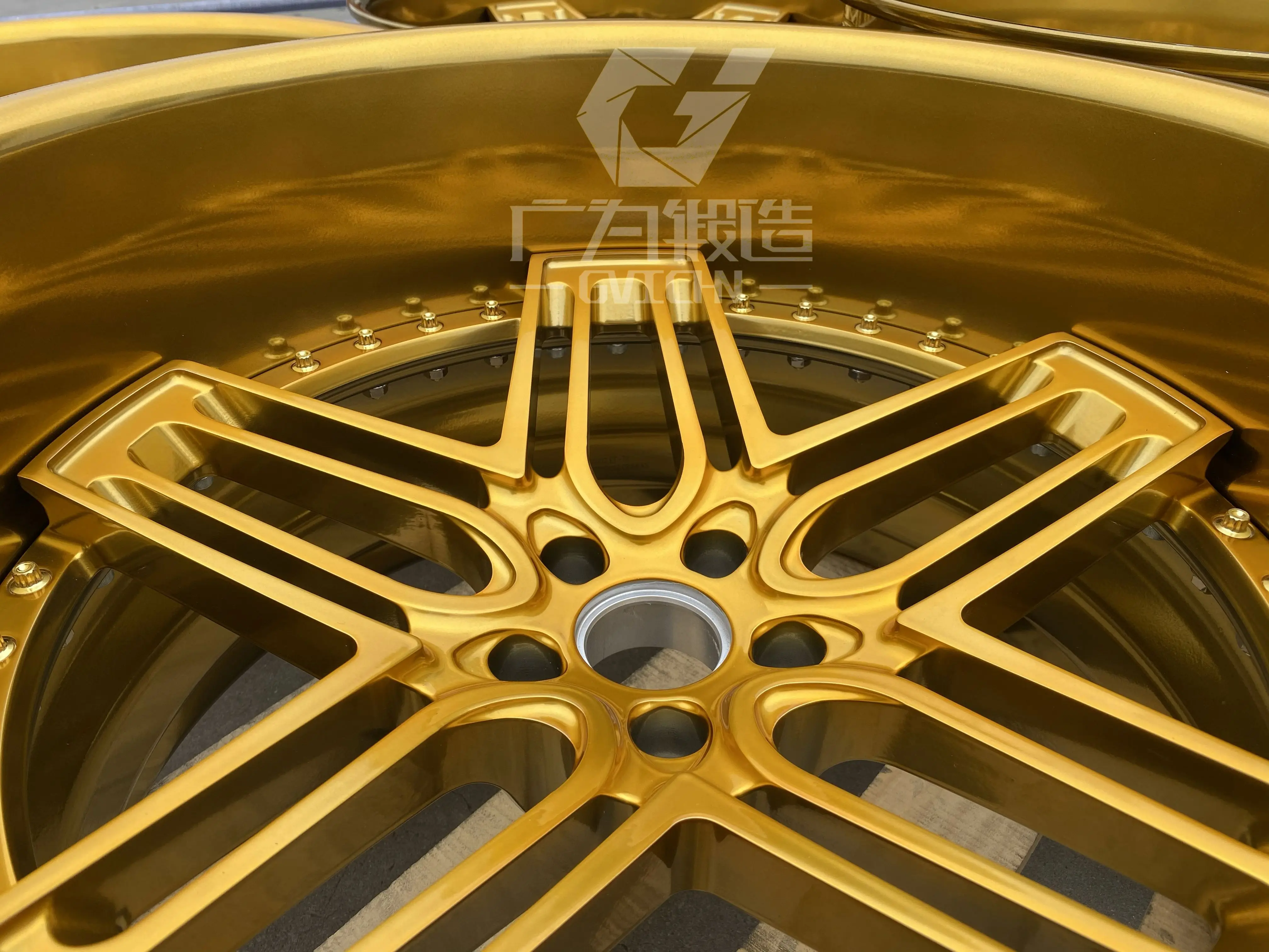 GVICHN 2 piece golden gloss rim aluminum alloy forged wheels 16 17 18 19 20 21 22 23 24 inch 5x112 5x114.3 5x120