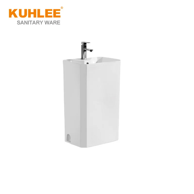 Modern design Sanitary Ware Bathroom Ceramic Wash Hand Pedestal Basin Bathroom Basin Freestanding Sink