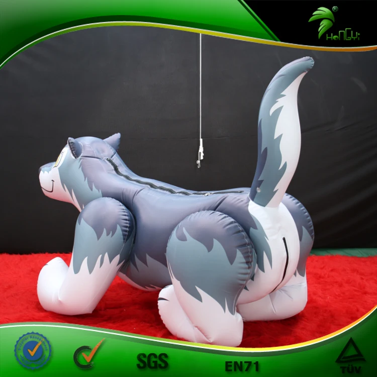 Custom PVC Inflatable Suit Hongyi Double Layer Inflatable Wolf Suit Squeaky Inflatable Animal Suit