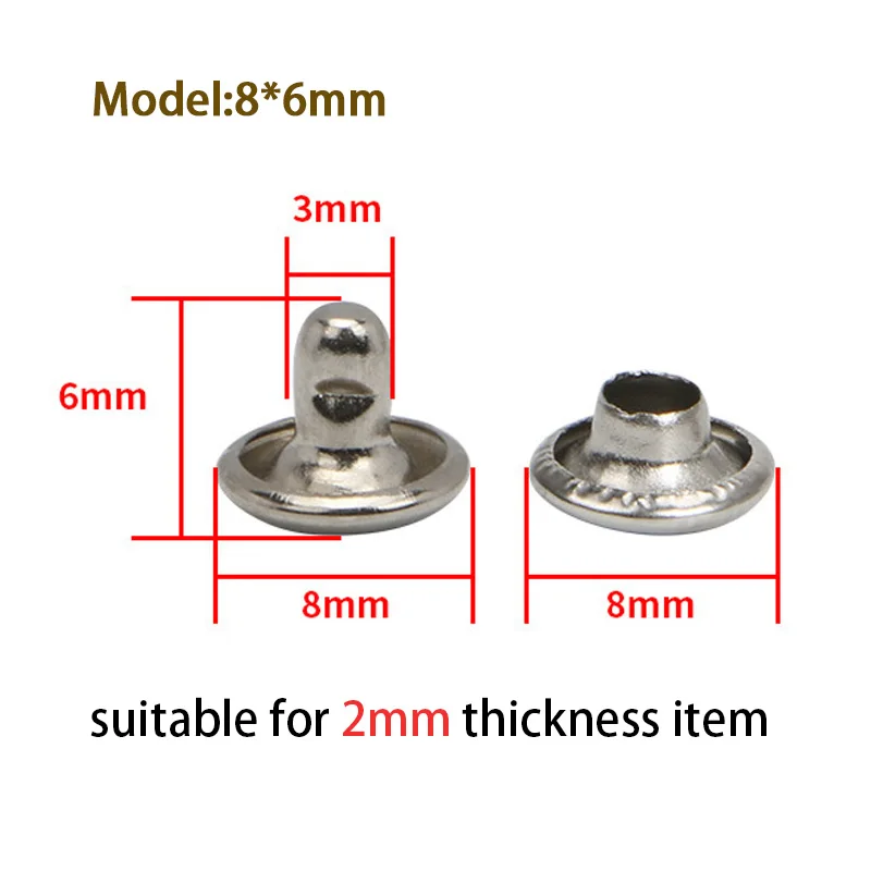 Jeans Mini Sealer Metal Pu Leather Rivets Screws Press Stud Buttons