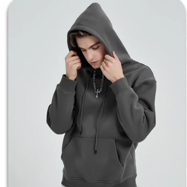 new fashion drop shoulder oversize men oem odm hoodie  solid color cool hot sale hooded hoodies for men