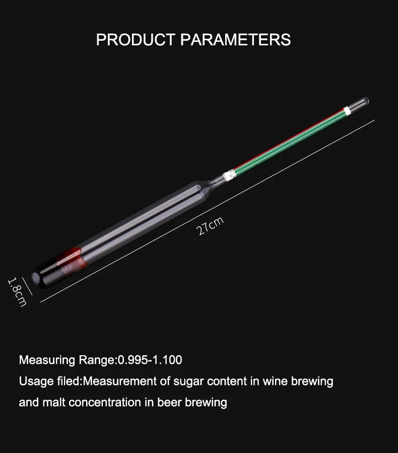 Beer & Wine Triple Scale Hydrometer Alcoholmeter Densimeter Areometer ...