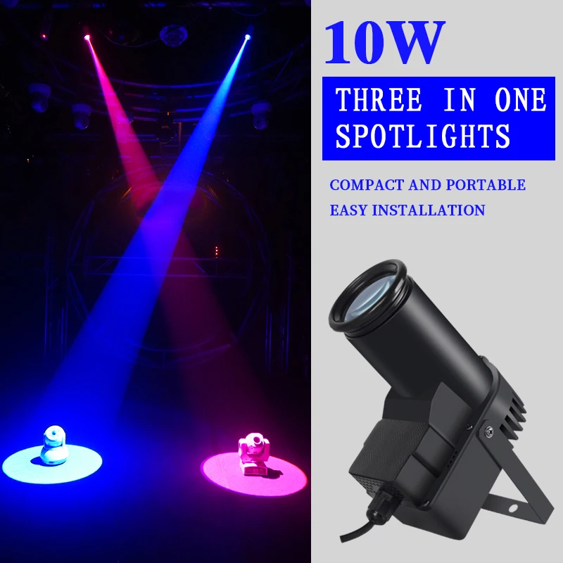Wireless Remote Control Spot Stage Light RGB Disco Beam Led Pinspot Light for DJ Party KTV Mirror Ball Pin Spot Lights Spotlight