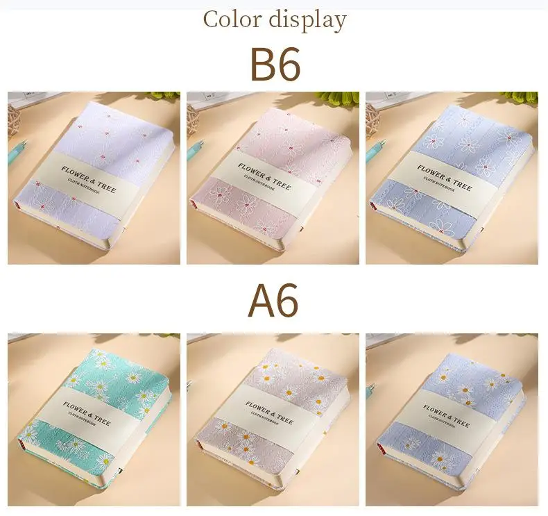 Literary Bubble Cotton Flower B6 Fabric Noodle Book Little Daisy Hand Ledger Thick Notebook