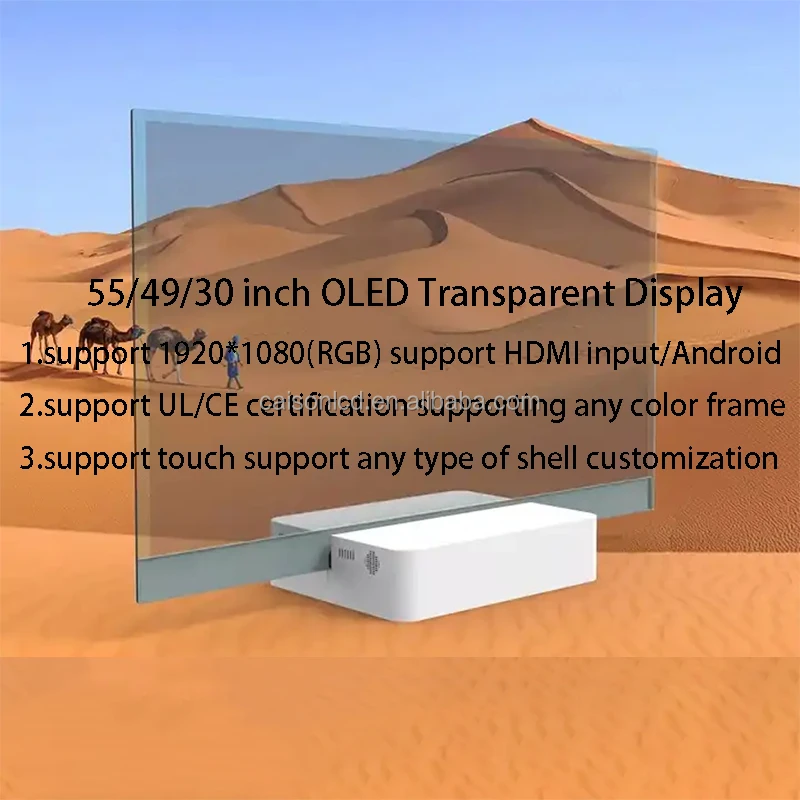 transparent oled screen LG 55 inch LW550JUL-HMA1 resolution 1920x1080 V-by-One Digital Signage transparent oled Display manufacture