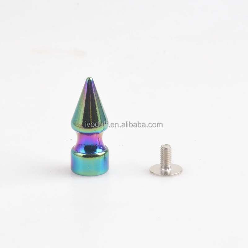 Новое поступление радужные 10x24 мм шипы заклепки пуговицы для кожи
