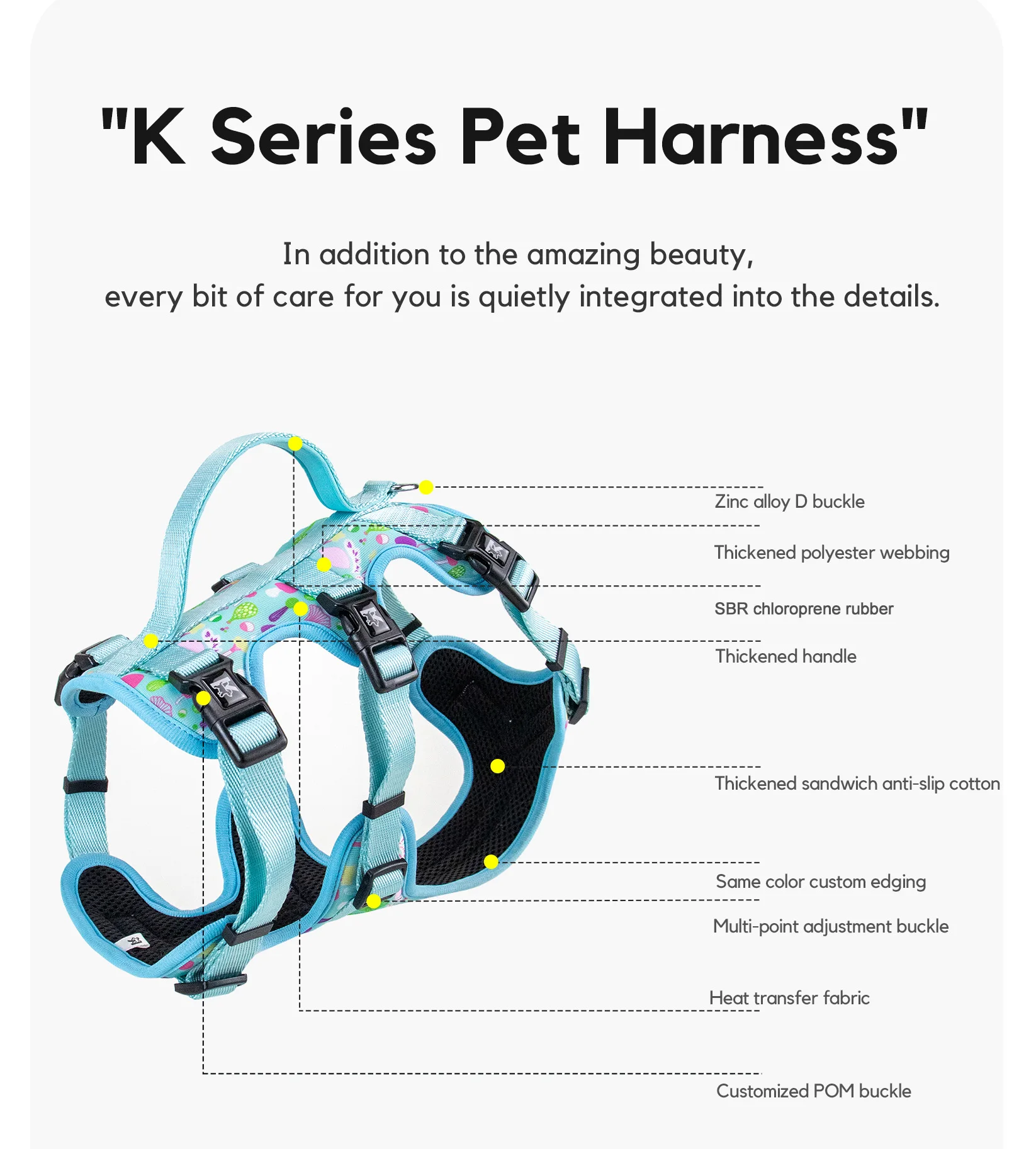 Kingspeed New Upgraded Tarrow Dog Vest Puppy Harness With Colorful Printing Dog Harness Hot Sell Pet Vest