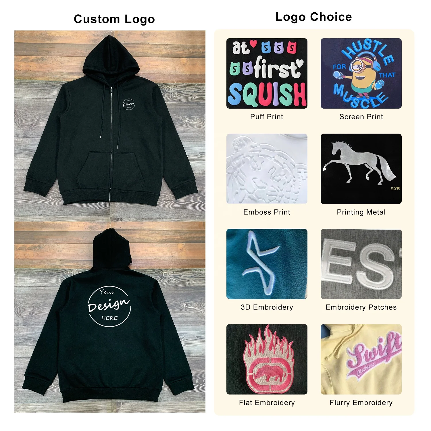 Wholesale High Quality Men Full Zip up Hoodie 300 Gsm Heavy Cotton Oversized Drop Shoulder Zip Hoodies with Zipper