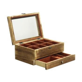 vintage drawer wooden jewelry box Storage Womens Jewelry Gift Accessory Case Box