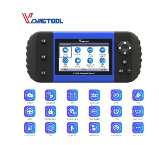 VDIAGTOOL VT600 OBD2 Scanner: Multi-Language Engine, ABS, SRS, EPB